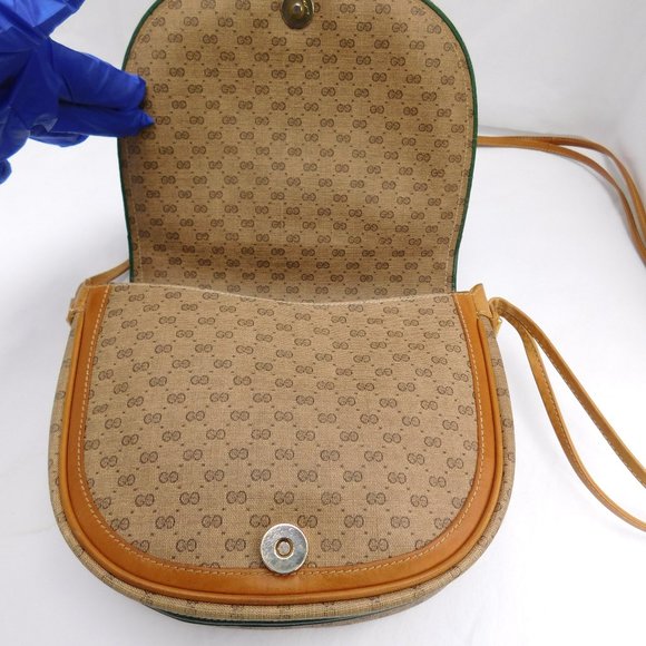 VINTAGE GUCCI MONOGRAM CANVAS SUPREME WEB BAG - Picture 10 of 16